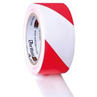 Red & White PVC Barrier Tape 75mm wide