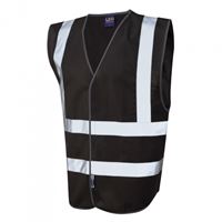 Pilton Single Colour Hi-vis Waistcoat Black X Small